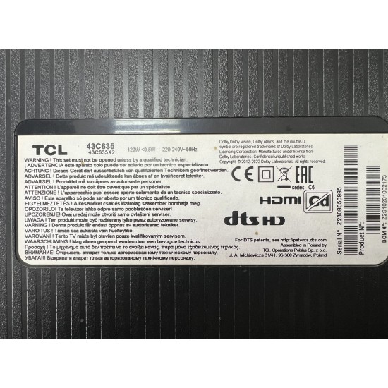 Main Board 40-R51MTE-MAB2HG for TCL 43C635